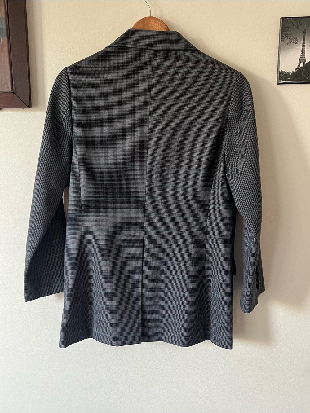 Prada retail Gray Plaid Single-Breasted Blazer- Large - Picture 4 of 11